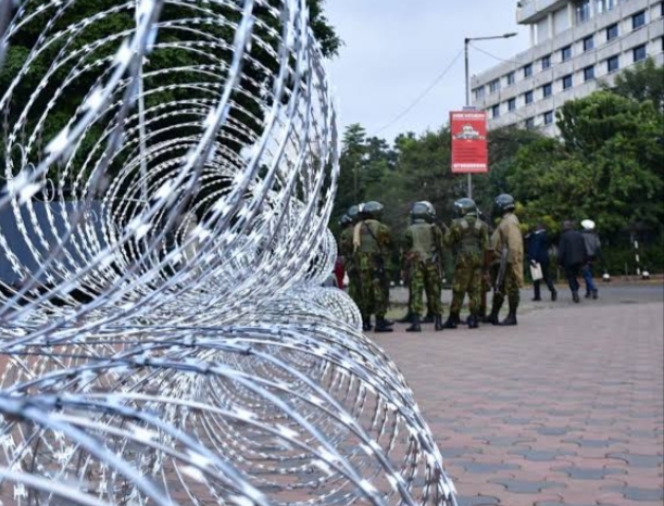 POLICE BLOCK ROADS LEADING TO PARLIAMENT AND STATEHOUSE WITH RAZOR WIRE AHEAD OF PLANNED PROTESTS