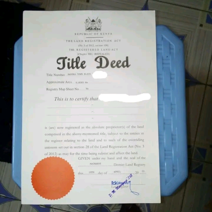 GOVT TO RESTORE LOST TITLE DEED REGISTERS IN NAIROBI, NAKURU