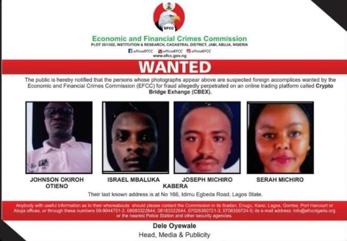 Kenyans Among Eight Wanted in Nigeria Crypto Fraud