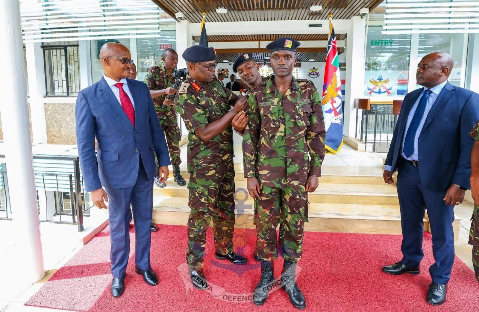 FOOTBALL STAR BONIFACE MUCHIRI PROMOTED TO CORPORAL IN KENYA DEFENCE FORCES