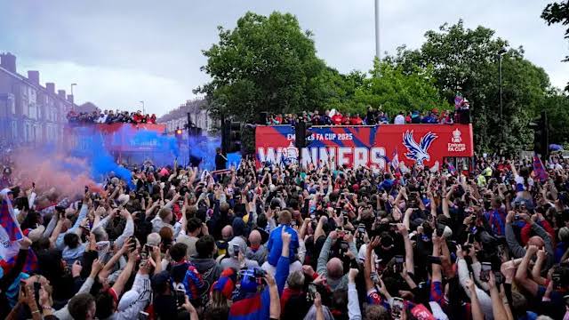 PALACE FANS TAKE PROTEST TO UEFA HQ OVER EUROPA LEAGUE DEMOTION